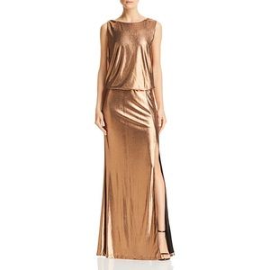 Rachel Zoe Metallic Low Back Gown